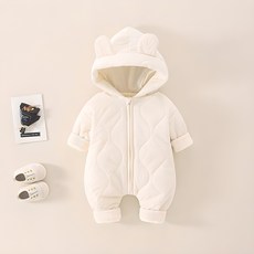 STARDOOR 嬰兒動物耳朵絎縫防寒連身衣