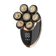 七刀頭電動剃鬚刀 充電式多功能理髮器, 金色七刀頭, 1個, 標配