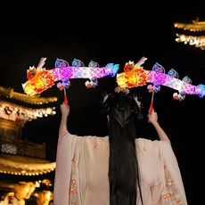 3D 용등 손잡이 설날 전통등 놀이용, 용춤 하늘로 날아가는 등불 - 1개