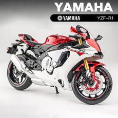 112 합금 야마하 YZF R1 오토바이 모델 장난감 차량 컬렉션 쇼크 업소버 오프로드 자동차, [04] Red no box, 04 Red no box