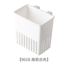日式壁掛瀝水架筷子筒, 白色高款9018, 1個