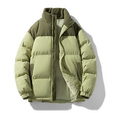 LARGE STORE 秋冬潮流拚色保暖防風加厚鋪棉外套 防潑水 男生外套 機車外套 立領外套 禦寒外套(M887)
