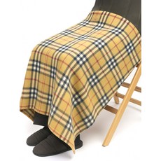 다비샤 워밍룸 무릎 담요 클래식 체크 플리스, 1개, 패턴 베이지