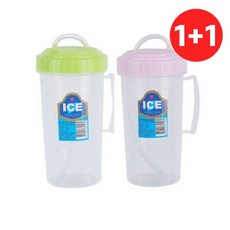 1+1 덕신 빨대컵 400ml 요양원 물컵 PP빨대 [그린+핑크], 1개