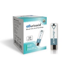 醫必 eBuricacid 尿酸測試儀套組, 1個, 專用試紙25片/盒 (附採血針x25), 25片