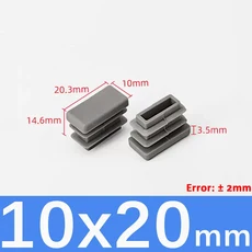 직사각형 플라스틱 블랙 블랭킹 엔드 캡 튜브 파이프 인서트 플러그 마개 스틸 레그 10x20mm ~ 2 5 10, 10 10x20mm, 02 5pcs