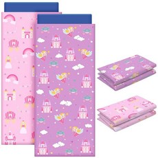 CroBlissful 2 Pcs Nap Mat Cover for Toddler Sheet 47 x 21 Inch Kids Nap Mat Covers Daycare Sewn in, 성