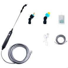 5L 전기 분무기 고압 정원 물을 수있는 USB 스프레이 건 도구와 농업, [08] 2 nozzles 2m tube