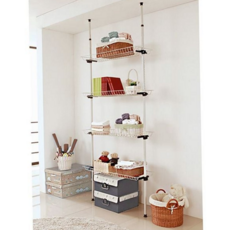 조립식 행거 간편 천장 드레스 높이 조절 행거 원룸 고정 공간활용 바구니형 바스켓 다용도 가정용 베란다