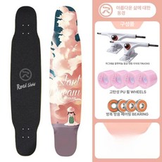 성인용롱보드 조카선물 입문용 스케이트보드, 1개, 하이 뷰티 어웨이어 [블랙 사포]