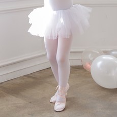 따블리에 유아 여아 발레 타이즈 발레스타킹 화이트 국내산