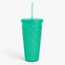 그린 다이아몬드 텍스처 텀블러 재사용 가능 플라스틱 음료 컵 프리미엄 홈 오피스 여행용 수분 공급 콜드 파티 및 일상적인 사용을 위한