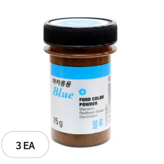 브레드가든 마카롱용 앙금플라워 식용색소 파우더 블루, 15g, 3개