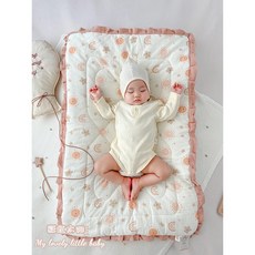 嬰幼兒親膚毯子 純棉紗布 雙面可用, 兩用棉紗款-彩虹太陽褥子墊【雙面棉紗】,100*60cm