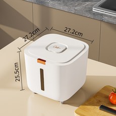 儲米桶 米桶 米甕 防潮米桶 飼料桶 彈蓋密封米桶5公斤10公斤15公斤 防蟲防潮米桶 按壓式米缸 飼料密封桶 10公斤彈蓋密封米桶, 1個, 白色