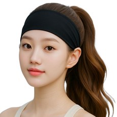 맹이들맘 와이드 기능성 스포츠 헤어밴드, 1개, 블랙