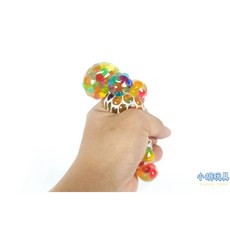 小胡玩具 水晶珠舒壓球 水晶寶寶葡萄球 捏捏紓壓玩具 兒童玩具, 1個, 彩虹葡萄球(圖2~5), 彩虹