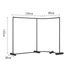 옷가게 행거 매장용행거 L자형 옷걸이 여성복 의류 철제 진열대, 150cm L x 135cm H (성인용)