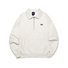 리 스몰 트위치 하프 집업 카라 맨투맨 오트밀 377078