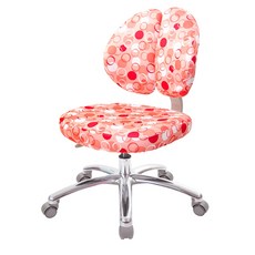 GXG 兒童雙背成長椅 TW-3199 ULUX 鋁合金腳 圓點圖案, 圓點粉, 1個