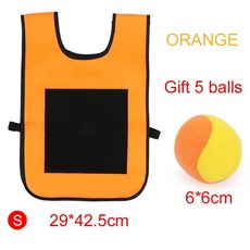 끈적한 공 조끼 장난감 어린이 야외 스포츠 신체 운동 게임 소품 부모 자식 상호 작용 어린이를위한 안전 선물 TMZ, S orange 5ball