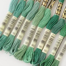 퀼팅맘 DMC 프랑스 수입정품 25번 십자수 면사 자수실 (그린), 502, 1개