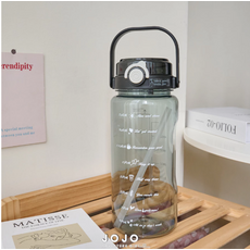 JOJO 大容量運動水壺 附吸管 1500ml, 經典黑, 1個