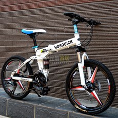 折疊山地車自行車變速一體輪雙減震男女式學生成人兒童越野賽單車, 三刀輪白色送禮包,26寸30速, 1個