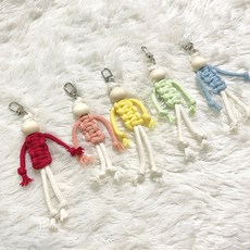 커버풀 걱정인형 마크라메 diy 키트 만들기 키링 세트 집콕놀이 취미 공예 학교 단체 체험 수업, 연보라