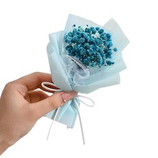 와일드 몬스터 납골당 봉안당 추모 성묘 조화 미니 장식 꽃다발 부착식, 파스텔블루