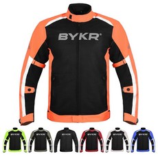 BYKR 메시 오토바이 재킷 남성용 듀얼 스포츠 어드벤처 통기성 에어 레이싱 바이커 라이딩 파워스포츠 보호 오토바이 재킷 엔듀로 CE 아머드 그레이 2XL 414565, XL, 주황색