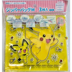 日本進口 寶可夢 夾鏈袋 S尺寸 5枚入, 1個, (M) 3枚入~皮卡丘 星星