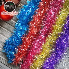 摩達客 4吋亮光鑽石金蔥彩條(3條一組-顏色隨機出貨)聖誕樹裝飾/門窗裝飾/派對裝飾