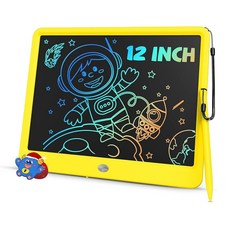 TEKFUN LCD 어린이용 필기 태블릿 틴 장난감 선물 8 15인치) 걸 교육용 보이 드로잉 4 아이디어 보드 세 남학생용 7 (파란색 6 3, Yellow, 10.6"W x 8.7"H
