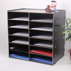 A4 종이 파일 수납함 회사 선반 우드 서류함 보관, M. DSJ0 골드 앤 블랙