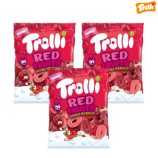 트롤리 레드프루트 미니링스 젤리, 100g, 3개