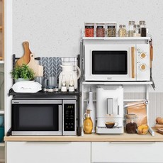 전자레인지선반 렌지장 렌지대수납장 밥솥다이 밥솥장 오븐 밥통, 리브리움 전자레인지선반B 2단 화이트, 리브리움 전자레인지선반B 2단 화이트, 1개