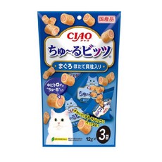 CIAO 啾嚕迷你捲心塊12g*3入 小巧包裝 方便餵食, 12g, 3個, 鮪魚+干貝 CI-CS-172