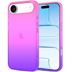JJGoo 아이폰 에어 케이스 투명 부드러운 투명 TPU 범퍼 커버 에어용 슬림하고 얇은 충격 방지 폰 케이스 그라데이션 핑크 퍼플299639