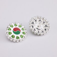 [크리에이티브 디자인] 태극기 보석 단추 23mm (NK028)-의류-신발-모자 장식용 독특한 패션 버튼, 4개, 태극기 단추