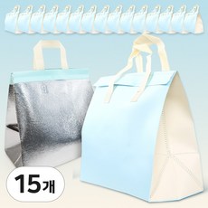 일회용 보냉가방 손잡이 은박 보냉백 캠핑용 도시락 보냉 가방, 크림소다, 15개