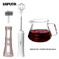 전동 우유거품기 자동 밀크포머 스테인리스 휴대용 커피 라떼 거품기 스팀기능 포함 카페용 주방 필수템 편리한 홈카페 아이템, 화이트 이중 헤드+다이아병 400ml, 영어 설명서