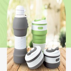 배들 휴대용 접이식 텀블러 실리콘 물병, 텀블러 350ml