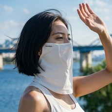 누베라 자외선 차단 스포츠 마스크 UV차단 UPF50+, 화이트, 1개