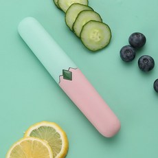 二合一水果刀削皮器, 1個, 加厚雙頭水果刀粉綠色薄款:如圖所示