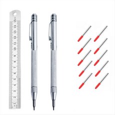 10개의 교체 마킹 팁이 있는 2팩 텅스텐 카바이드 마킹 펜 타일 유리 금속판 마킹 펜, 표시된 대로