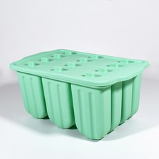 亞馬遜12連雪糕模具易脫模硅膠冰棒模具冰淇淋模具帶蓋雪糕模具, 1個, 12連雪糕模具綠色(沒有配木棍):見圖
