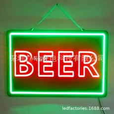 오픈 네온사인 조명 카페 패스트푸드 LED 무선 매장 리모콘 맥주, 1개, RGB