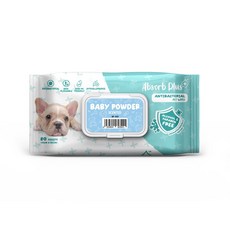Absorb Plus 寵物濕紙巾 爽身粉香 80抽 加厚柔軟 親膚低敏 溫和配方, 1個, 爽身粉香,寵物抗菌濕紙巾(綠包), 80個裝