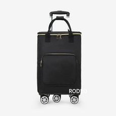 롤리 트레이드 분리형 바퀴달린 시장 장바구니 보냉 쇼핑 카트 장바구니 캐리어 (당일발송 사은품 증정), 1개, 01-블랙